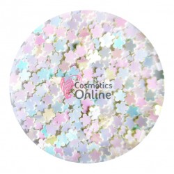 Decor pentru unghii NADP045SS Decoratiuni paiete Albe cu reflexii Pink LR34 - Stelute